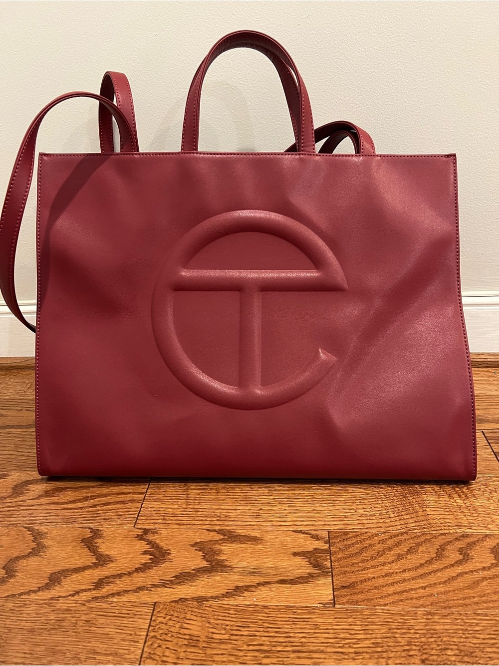 Telfar Large Shopping Bag in Oxblood